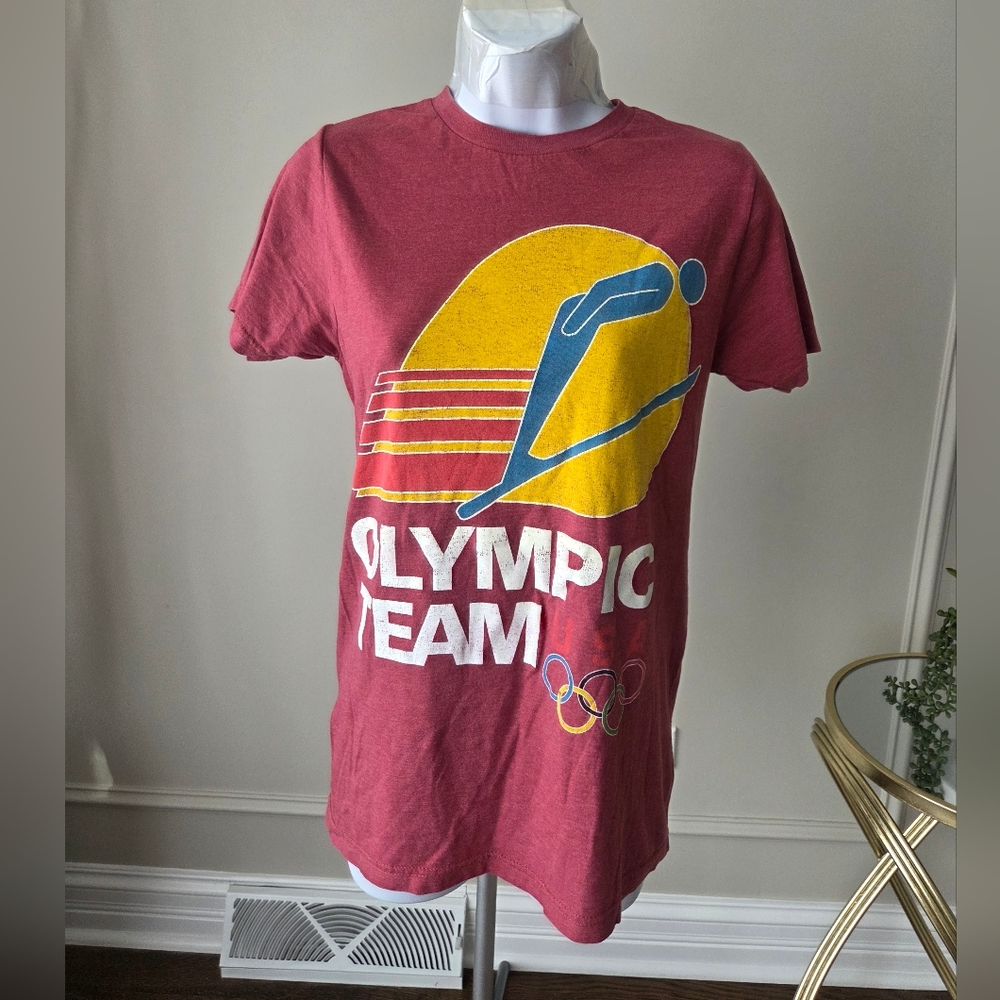 Team USA Olympic Ski  Graphic T-Shirt Sz.S